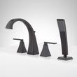 Vilamonte 4-Hole Roman Tub Faucet and Hand Shower - Without Rough-In Valve - Matte Black, , large image number 1