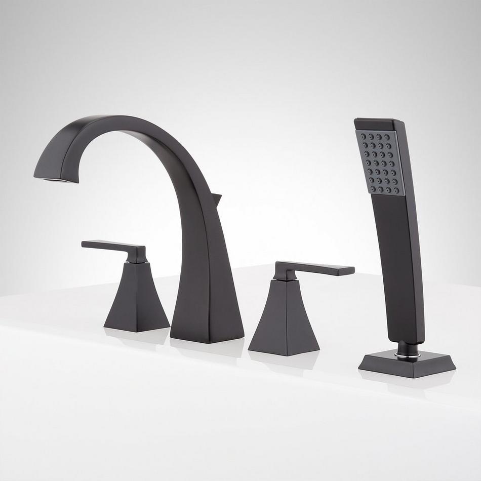 Vilamonte 4-Hole Roman Tub Faucet and Hand Shower - Without Rough-In Valve - Matte Black, , large image number 1