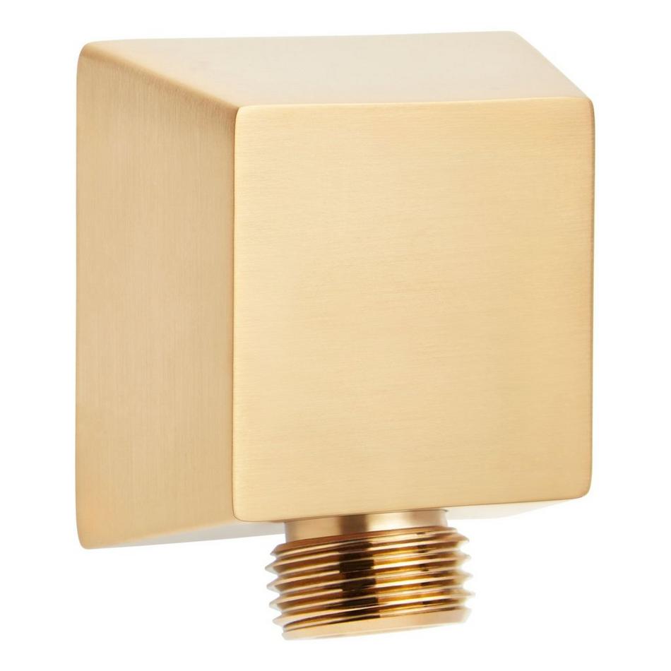 Contemporary Square Water Supply Elbow for Hand Shower - Brushed Gold, , large image number 0