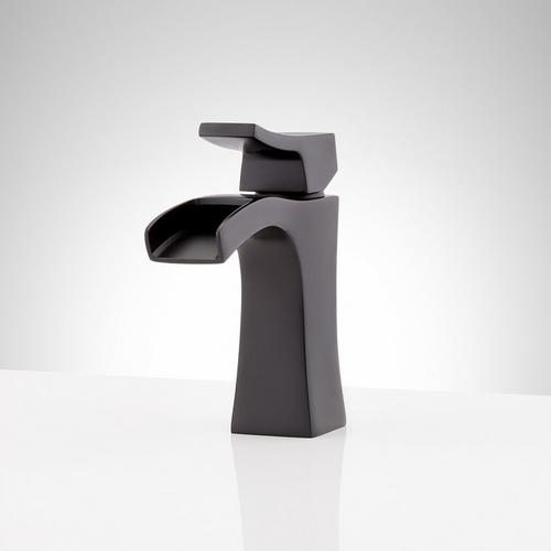 Vilamonte Single-Hole Waterfall Bathroom Faucet - Matte Black