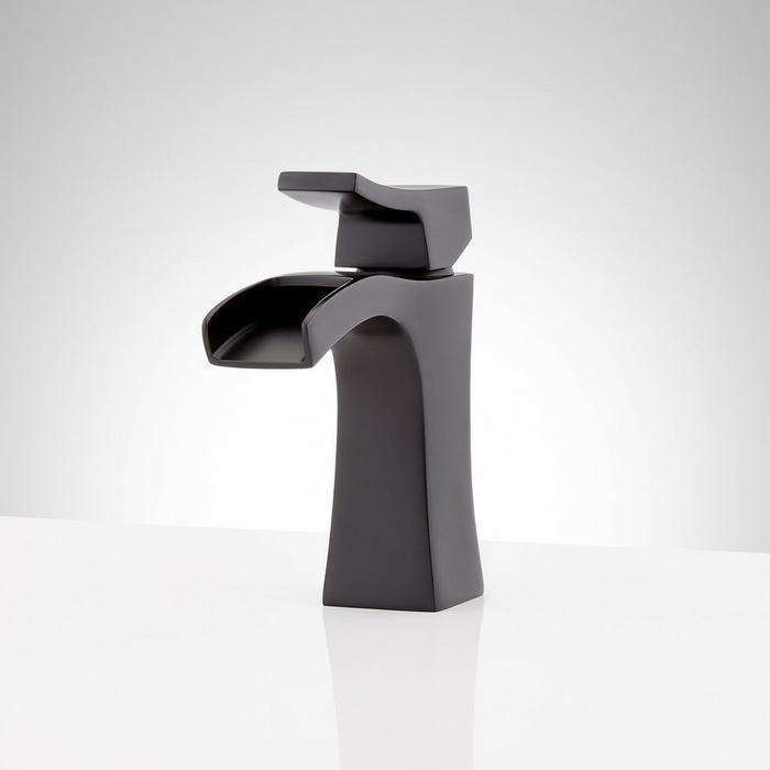 Vilamonte Single-Hole Waterfall Bathroom Faucet - Matte Black
