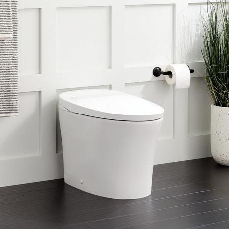 Narelle One-Piece Elongated Tankless Battery Operated Toilet