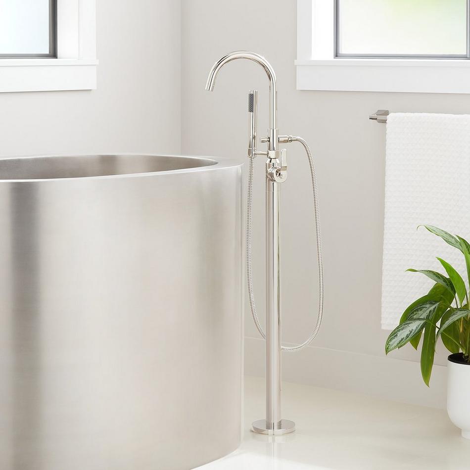 Gunther Freestanding Tub Faucet With Hand Shower - Polished Nickel, , large image number 0