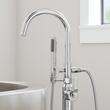 Gunther Freestanding Tub Faucet with Hand Shower with Rough-In Valve with Stops - Chrome, , large image number 3