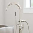 Gunther Freestanding Tub Faucet with Hand Shower with Rough-In Valve with Stops - Brushed Nickel, , large image number 3