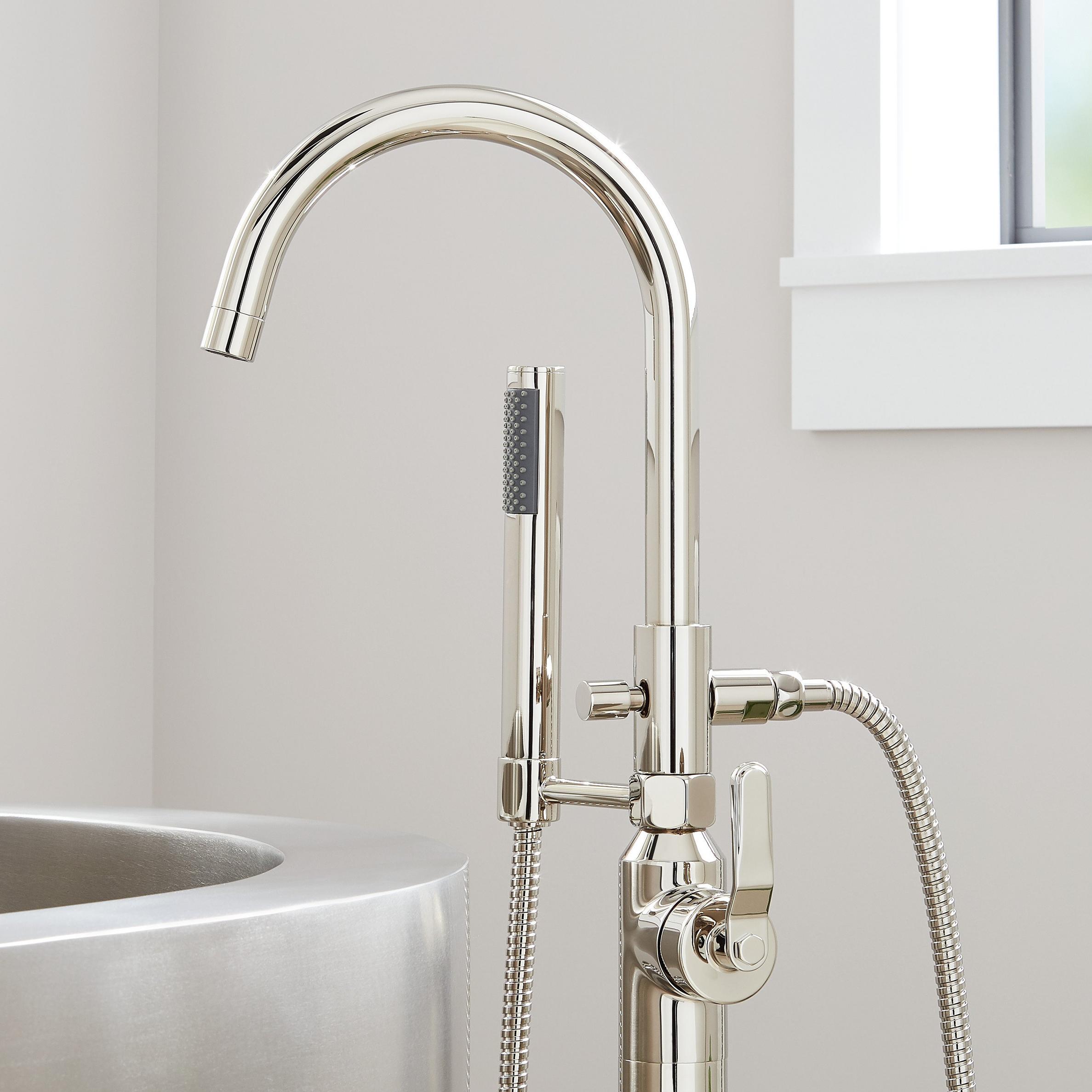 Gunther Freestanding Tub Faucet with Hand Shower | Signature Hardware