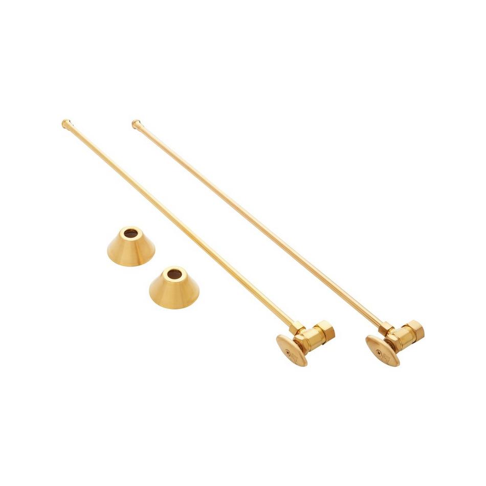 Bathroom Supply Kit with 5/8" OD X 3/8" OD Angle Stop - Brushed Gold, , large image number 1