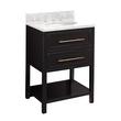 24" Robertson Console Vanity - Black - Oval Undermount - Carrara Marble - 8", , large image number 0