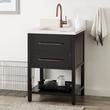 24" Robertson Console Vanity - Black - Rect Undermount - Arctic White Quartz - Single-Hole, , large image number 0