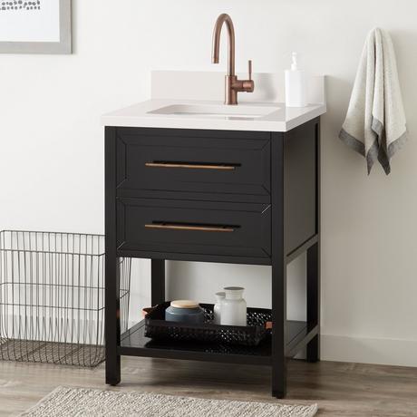24" Robertson Console Vanity for Rectangular Undermount Sink - Black