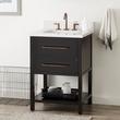 24" Robertson Console Vanity - Black - Rect Undermount - Arctic White Quartz - 8", , large image number 0
