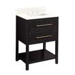 24" Robertson Console Vanity - Black - Rect Undermount - Arctic White Quartz - 8", , large image number 1
