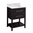 24" Robertson Console Vanity - Black - Rect Undermount - Carrara Marble - Single-Hole, , large image number 0