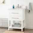 24" Robertson Vanity Cabinet - Bright White - Rect Undermount - Arctic White Quartz - Single-Hole, , large image number 0