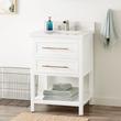 24" Robertson Vanity Cabinet - Bright White - Rect Undermount - Arctic White Quartz - 8", , large image number 0