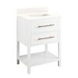 24" Robertson Vanity Cabinet - Bright White - Rect Undermount - Arctic White Quartz - No Faucet Hole, , large image number 0