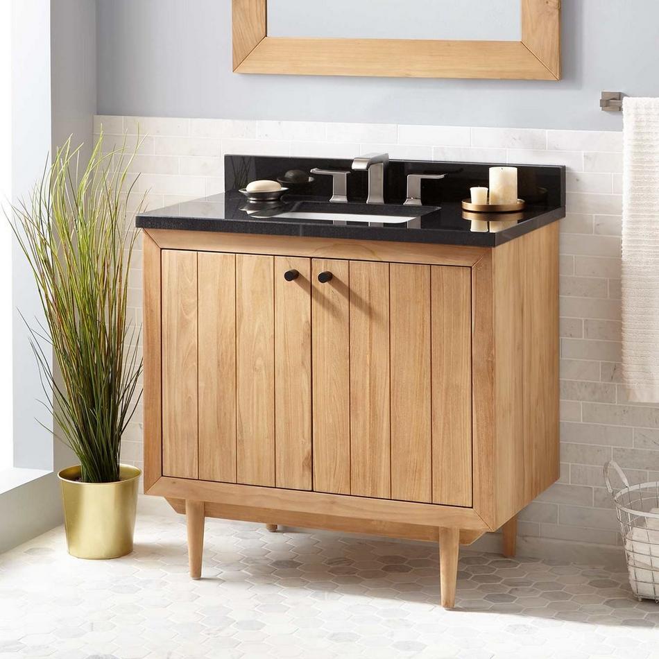 36" Osa Teak Vanity for Rectangular Undermount Sink - Natural Teak, , large image number 0