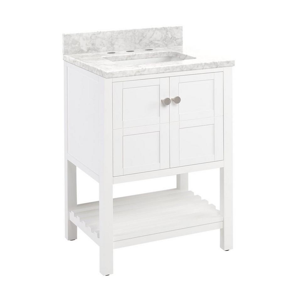24" Olsen  Vanity  Rect Undmnt  - Soft White - Carrara Marble 8", , large image number 1