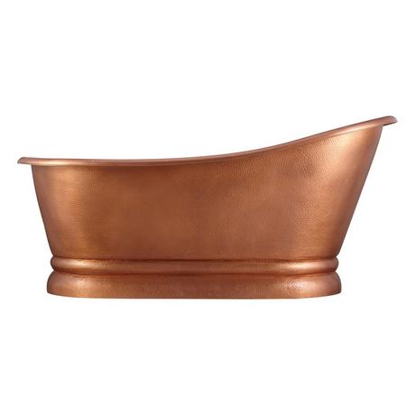 59" Paxton Copper Slipper Pedestal Air Tub