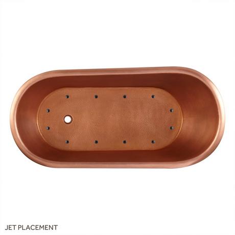 59" Paxton Copper Slipper Pedestal Air Tub