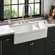 36" Gallo 80/20 Double-Bowl Fireclay Farmhouse Sink - White, , large image number 0