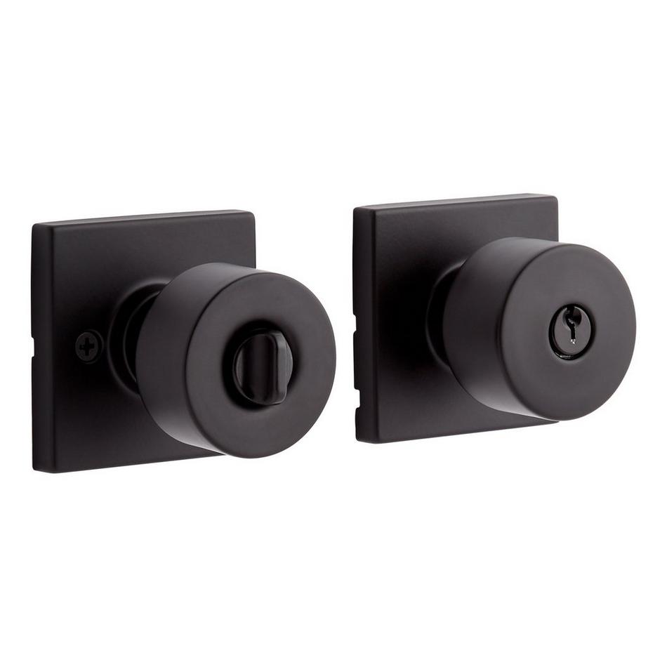Adriot Entrance Set - Square Rosette - Knob Handle with Deadbolt - Matte Black, , large image number 1