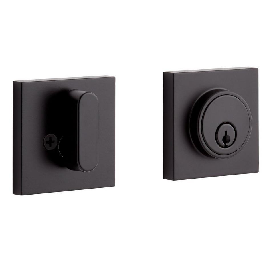 Adriot Entrance Set - Square Rosette - Knob Handle with Deadbolt - Matte Black, , large image number 4