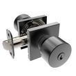 Adriot Entrance Set - Square Rosette - Knob Handle with Deadbolt - Matte Black, , large image number 0