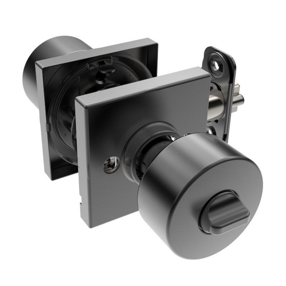 Adriot Entrance Set - Square Rosette - Knob Handle with Deadbolt - Matte Black, , large image number 2