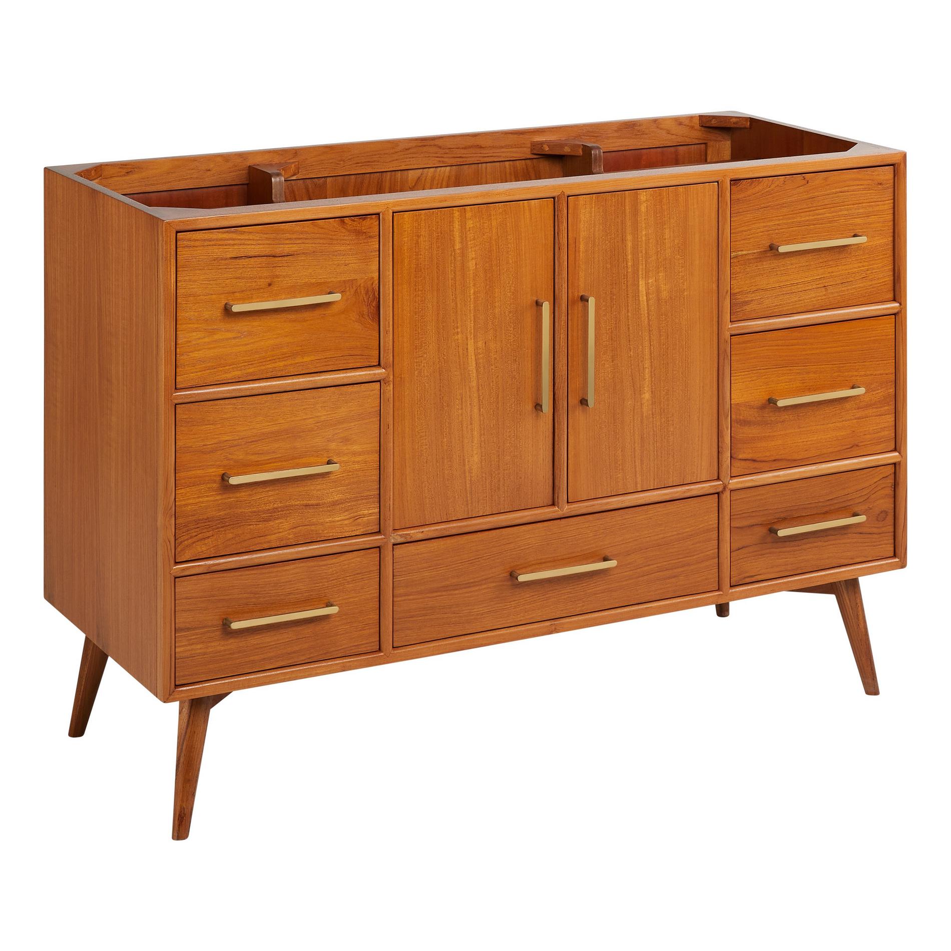 48" Novak Teak Vanity with Rectangular Undermount Sink Teak Signature Hardware