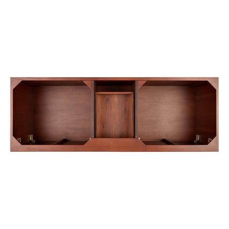 60" Novak Double Mahogany Vanity with Rectangular Undermount Sinks - Golden Ember