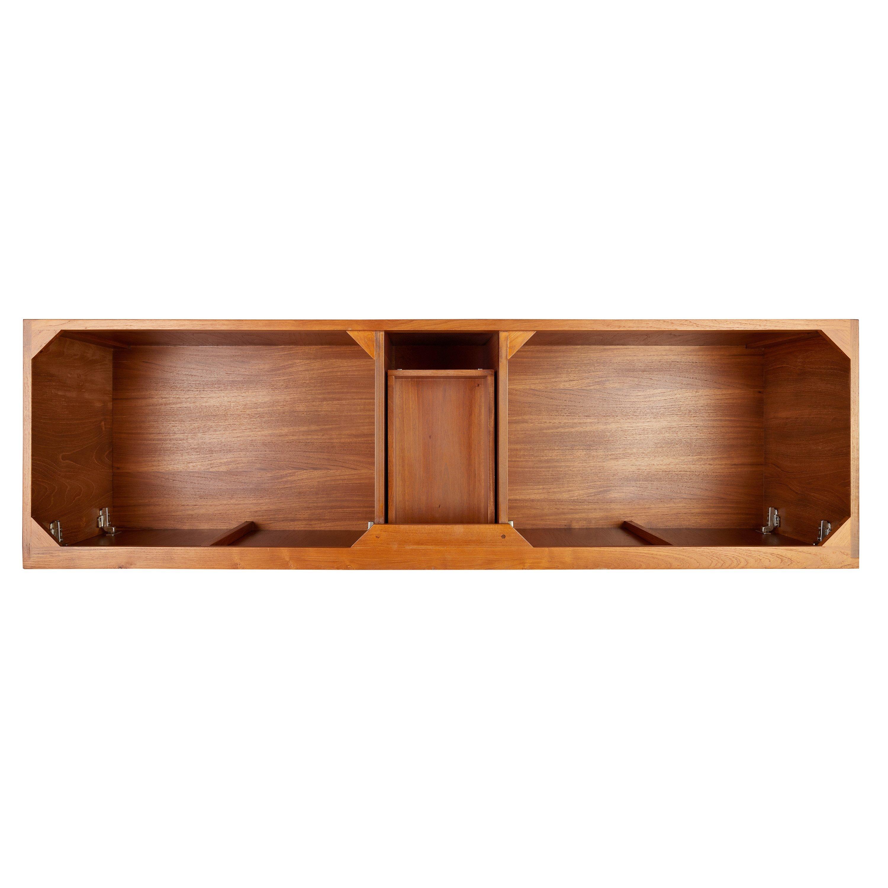 72" Novak Double Teak Vanity with Rectangular Undermount Sinks - Thumbnail 2
