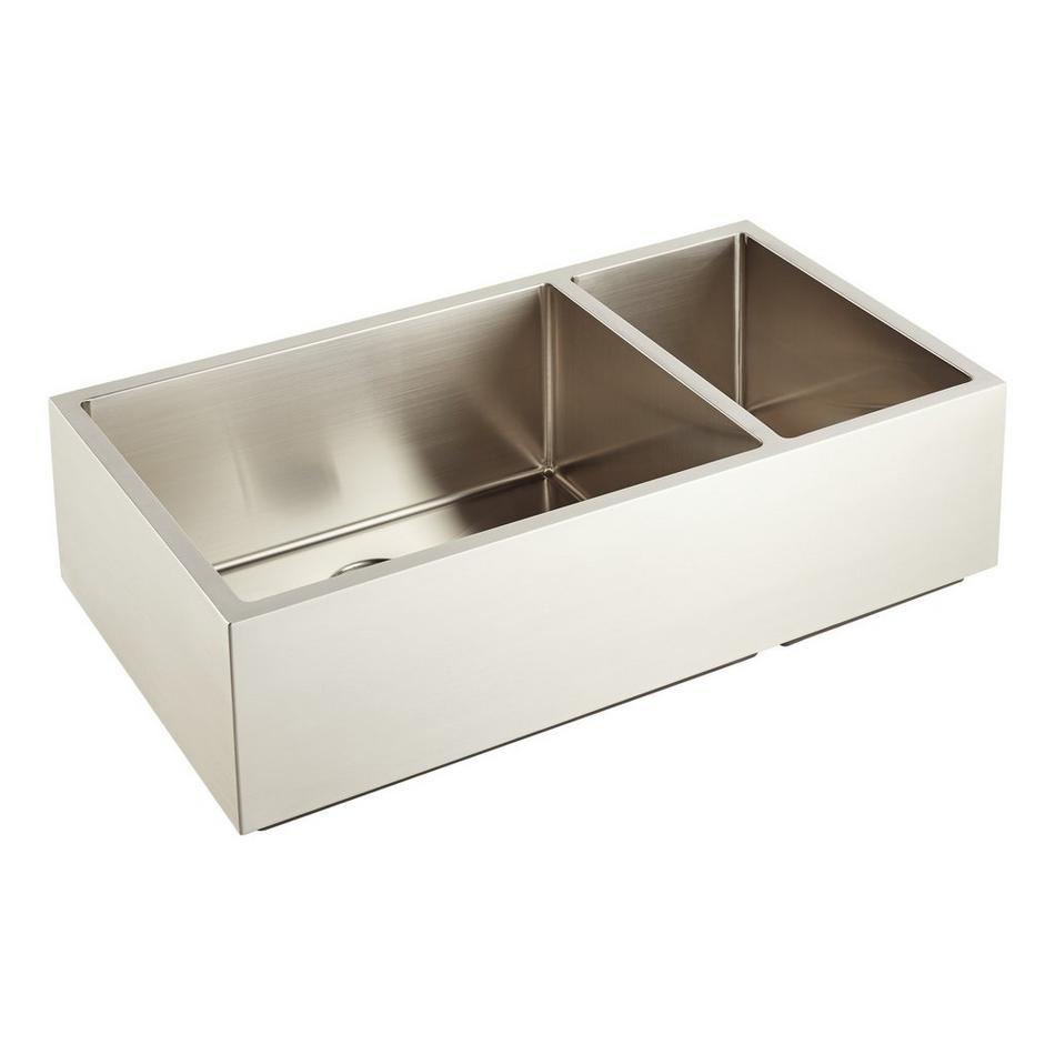 36" Atwood 70/30 Offset Double-Bowl Stainless Steel Farmhouse Sink, , large image number 1