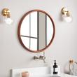Novak Round Mahogany Vanity Mirror - Golden Ember, , large image number 1