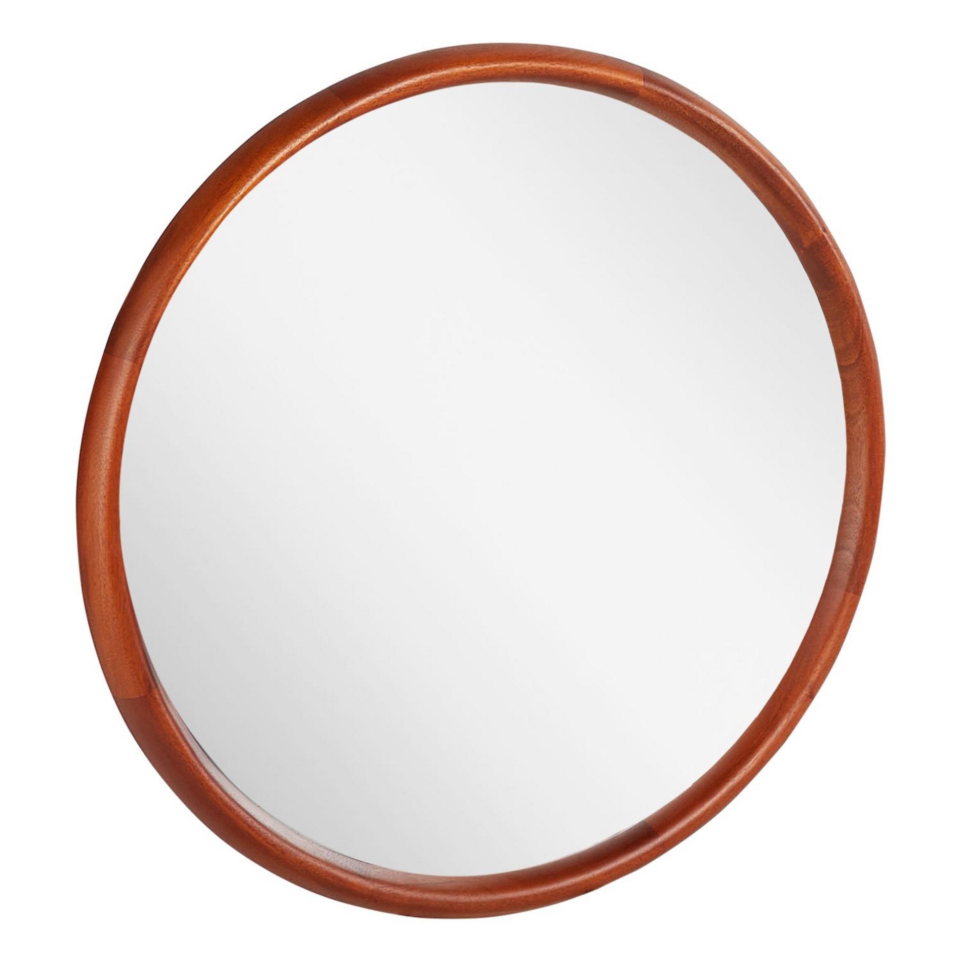 Novak Round Mahogany Vanity Mirror Golden Ember Signature Hardware