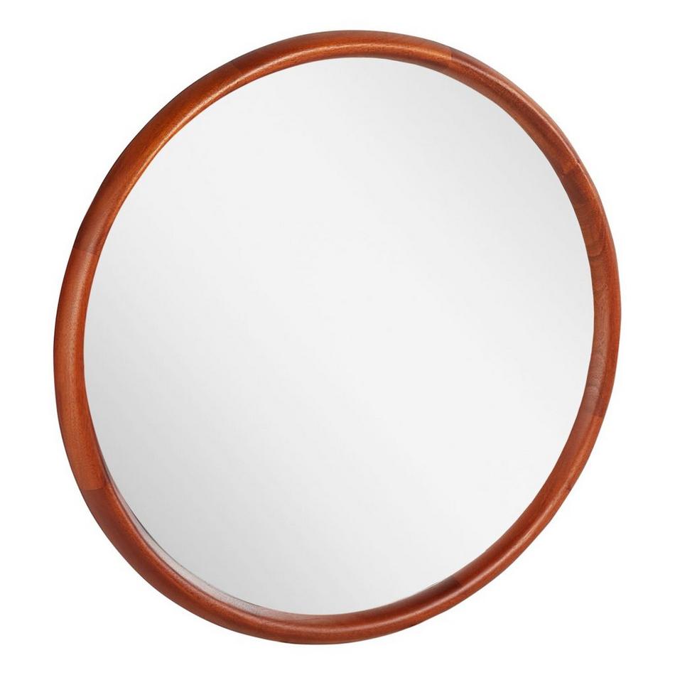 Novak Round Mahogany Vanity Mirror - Golden Ember, , large image number 2