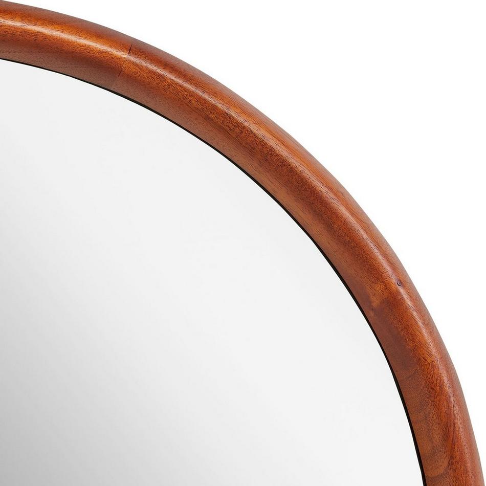Novak Round Mahogany Vanity Mirror - Golden Ember, , large image number 4