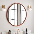 34" Novak Round Mahogany Vanity Mirror - Golden Ember, , large image number 0