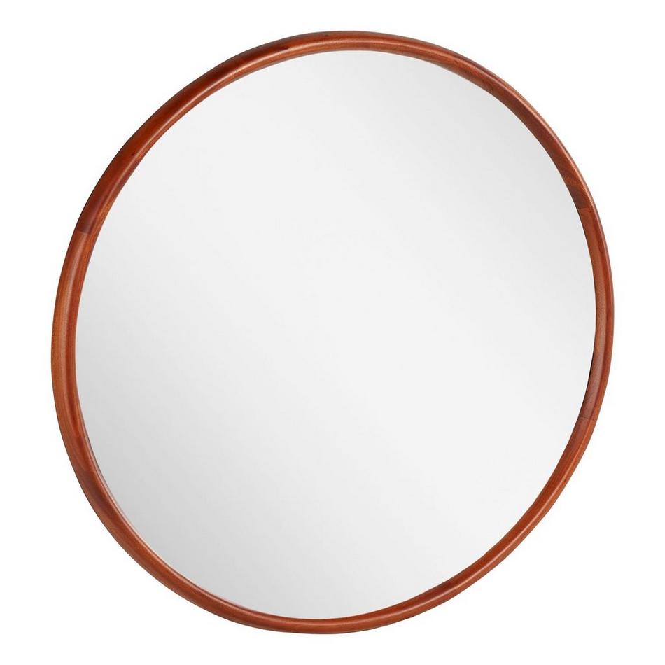 34" Novak Round Mahogany Vanity Mirror - Golden Ember, , large image number 1