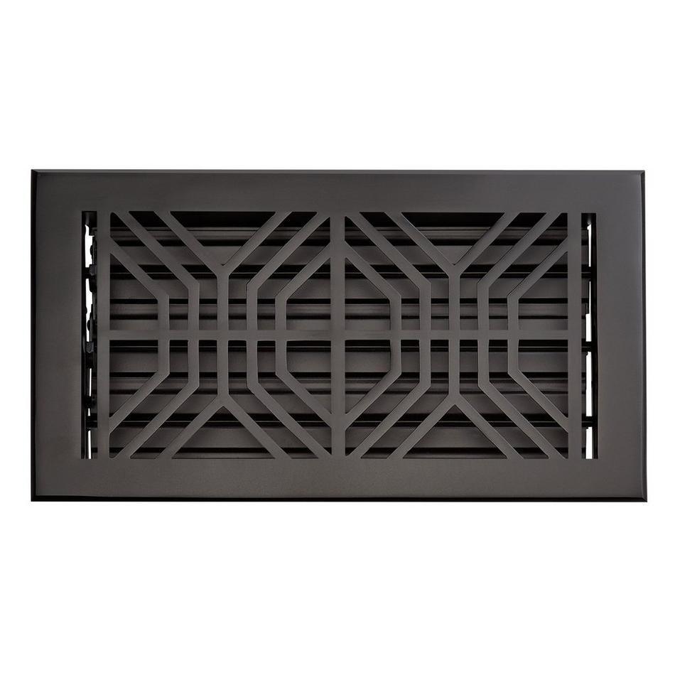 Stritzel Brass Floor Register - Black - 6" x 10" (7-1/4" X 11" Overall), , large image number 1