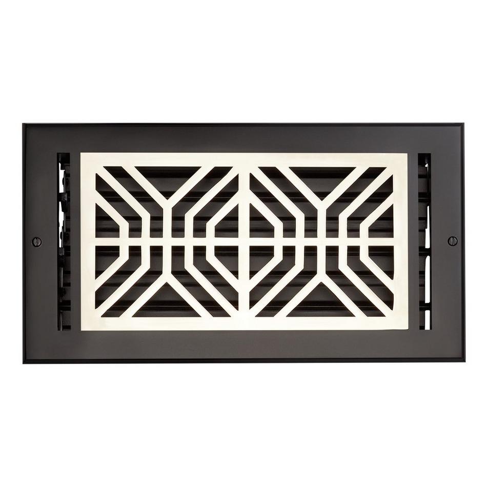 Stritzel Brass Wall Register - Black/Polished Nickel 6" x 12" (7-1/4"x13"Overall), , large image number 0