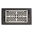 Deeken Brass Floor Register - Black/Polished Nickel 6" x 12" (7-1/4" x 13"Overall), , large image number 1