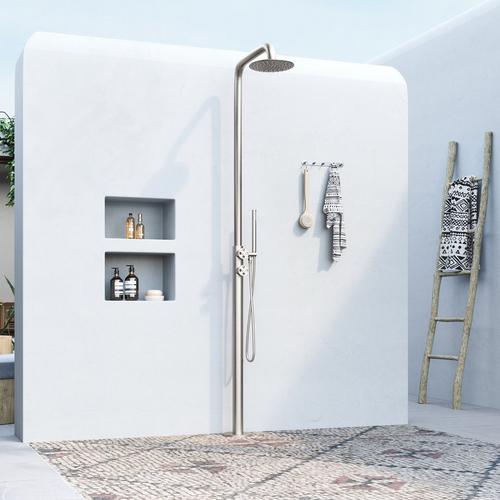 Tinsley Freestanding Outdoor Shower Panel in Stainless Steel