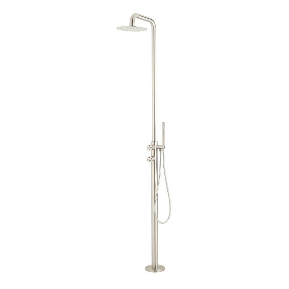 20 x 12 Modern Thermostatic Shower System with Handshower & Rack Solid Brass in Black