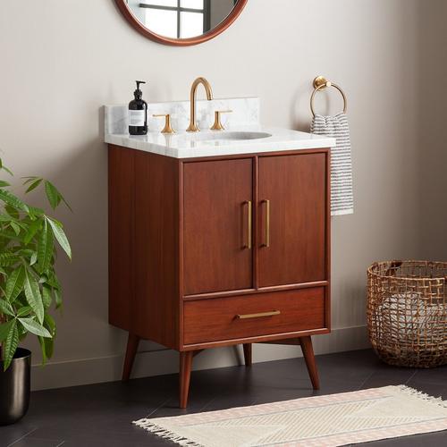 24" Novak Mahogany Vanity with Undermount Sink - Golden Ember