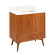 30" Novak Teak Vanity with Rectangular Undermount Sink - Teak - Arctic White - No Hole, , large image number 1