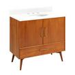 36" Novak Teak Vanity with Undermount Sink - Teak - Feathered White - Widespread, , large image number 0