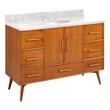 48" Novak Teak Vanity with Undermount Sink - Teak - Carrara - Widespread, , large image number 1