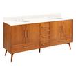 72" Novak Double Teak Vanity with Undermount Sinks - Teak - Arctic White - Widespread, , large image number 0
