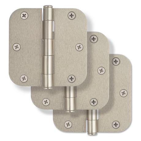 Rounded Steel Door Hinge With Plain Bearing - 3 Pack